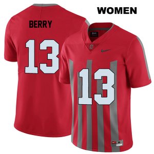 Women's NCAA Ohio State Buckeyes Rashod Berry #13 College Stitched Elite Authentic Nike Red Football Jersey LL20W48AT